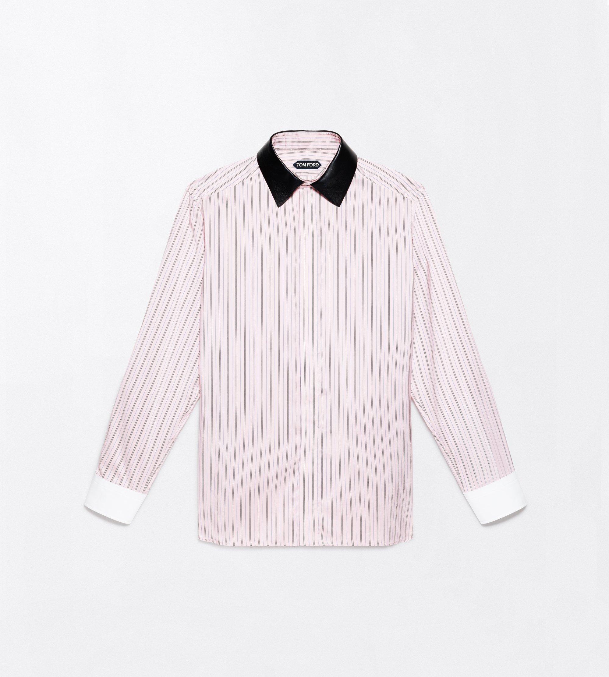 SILK END ON END STRIPE FLUID FIT SHIRT