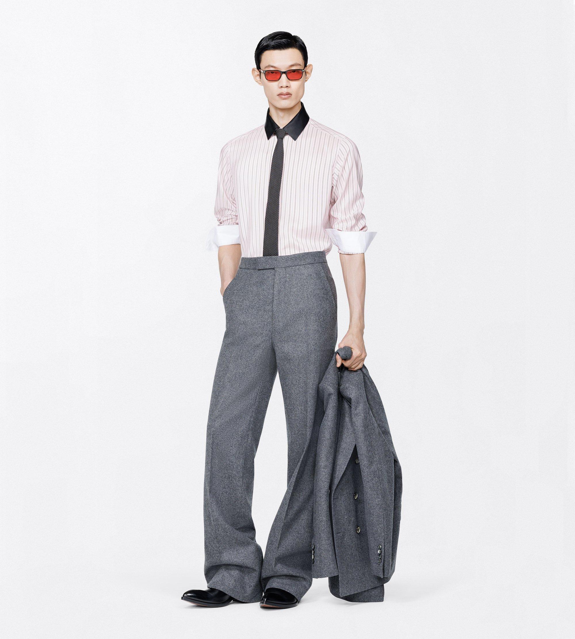 SILK END ON END STRIPE FLUID FIT SHIRT