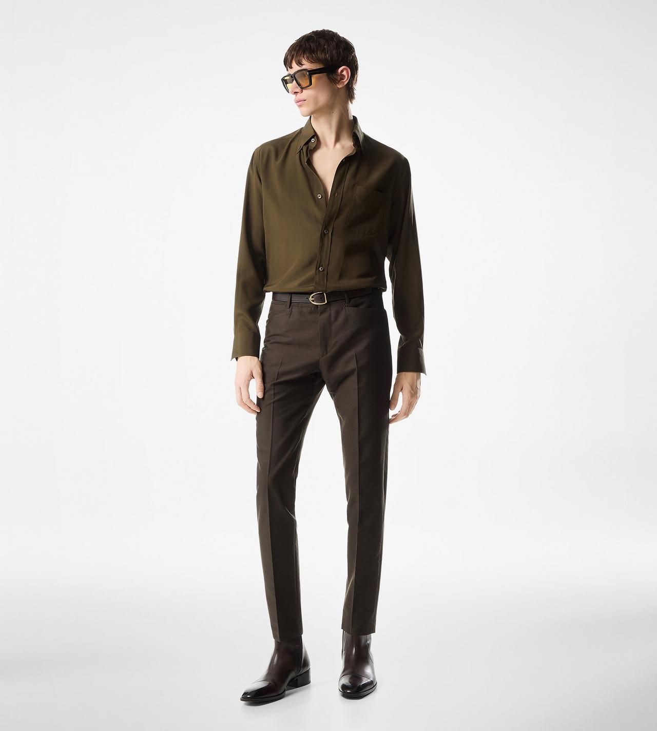 CREPE SATIN FLUID FIT SHIRT image number 1