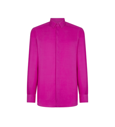 PERFORATED DOT SILK TWILL CLASSIC FIT SHIRT image number 0