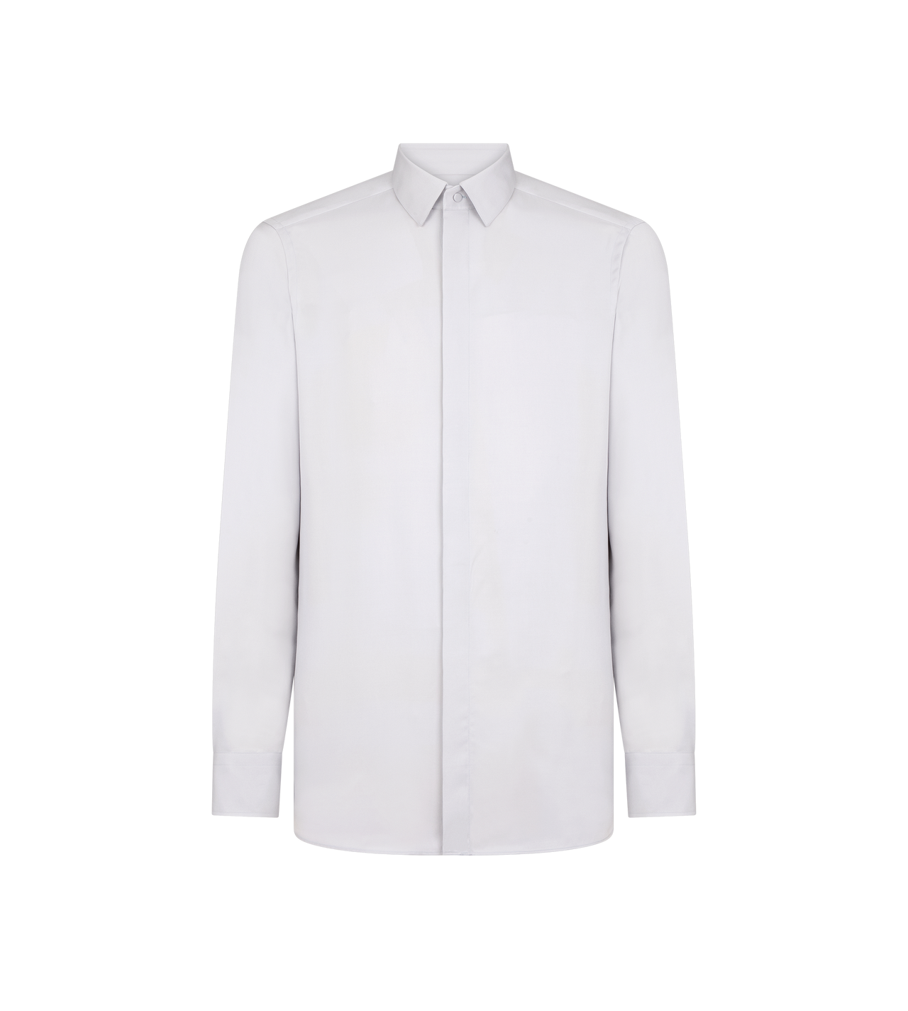 TOM FORD SILK SILVER ENZYMED FLUID TWILL CLASSIC FIT SHIRT