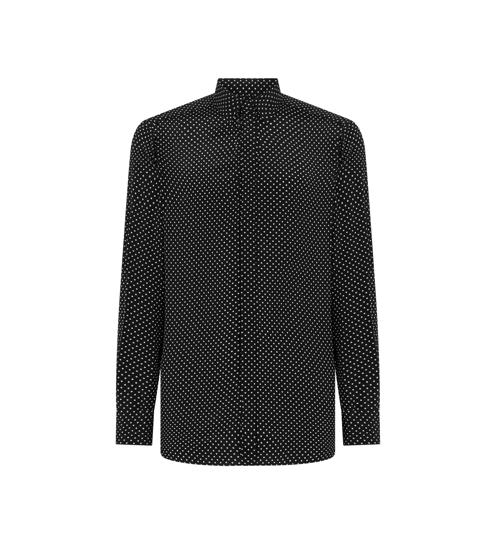 CHEMISE COUPE CLASSIQUE EN CR&Ecirc;PE DE CHINE &Agrave; POIS