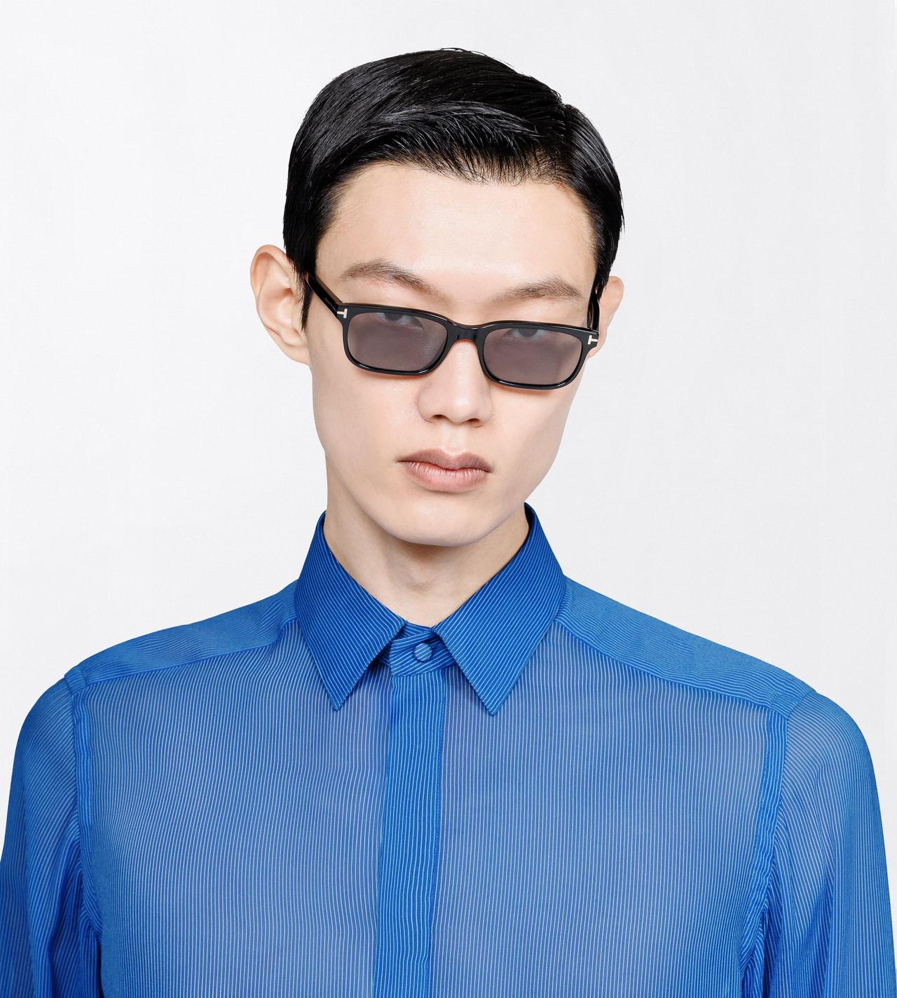 TOM FORD SILK OC ORGANZA TINY STRIPE CLASSIC FIT SHIRT