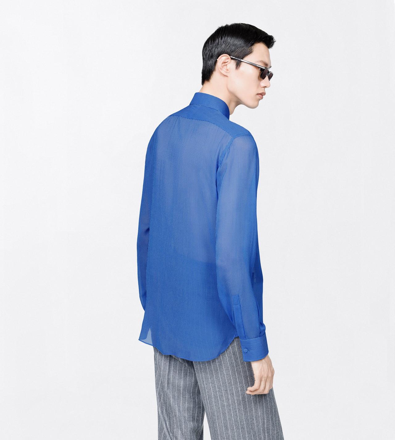 TOM FORD SILK OC ORGANZA TINY STRIPE CLASSIC FIT SHIRT