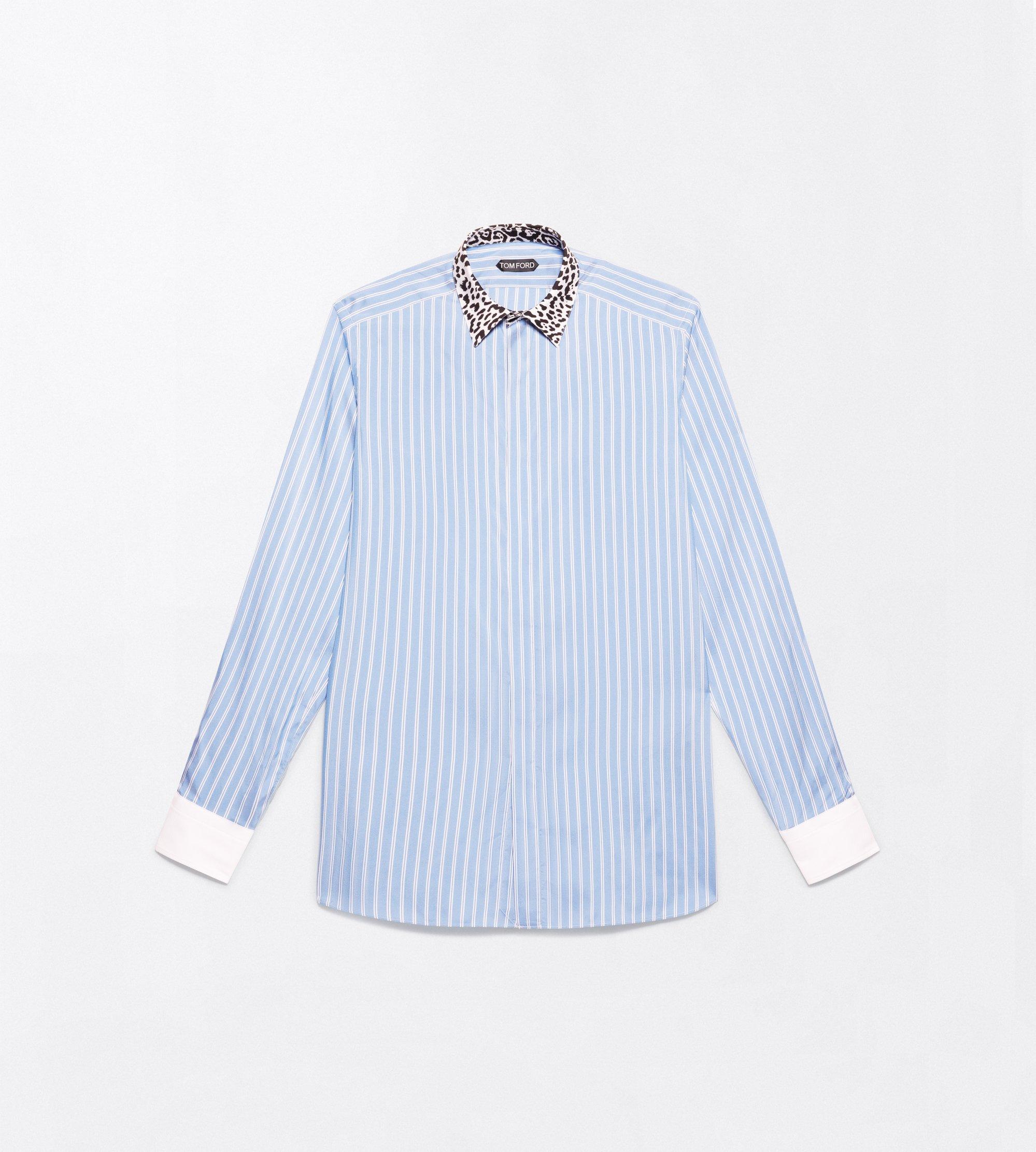 SILK TRACK STRIPE CLASSIC FIT SHIRT