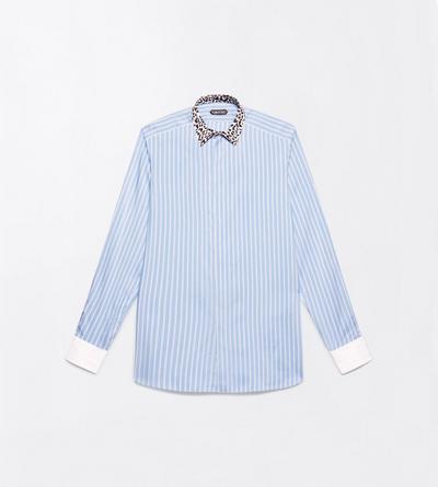 TOM FORD SILK OC SILK TRACK STRIPE CLASSIC FIT SHIRT