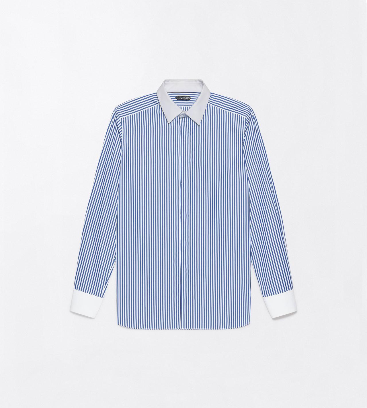 TOM FORD  WHITE & BLUE SHIRTS LONG SLEEVE SHIRT