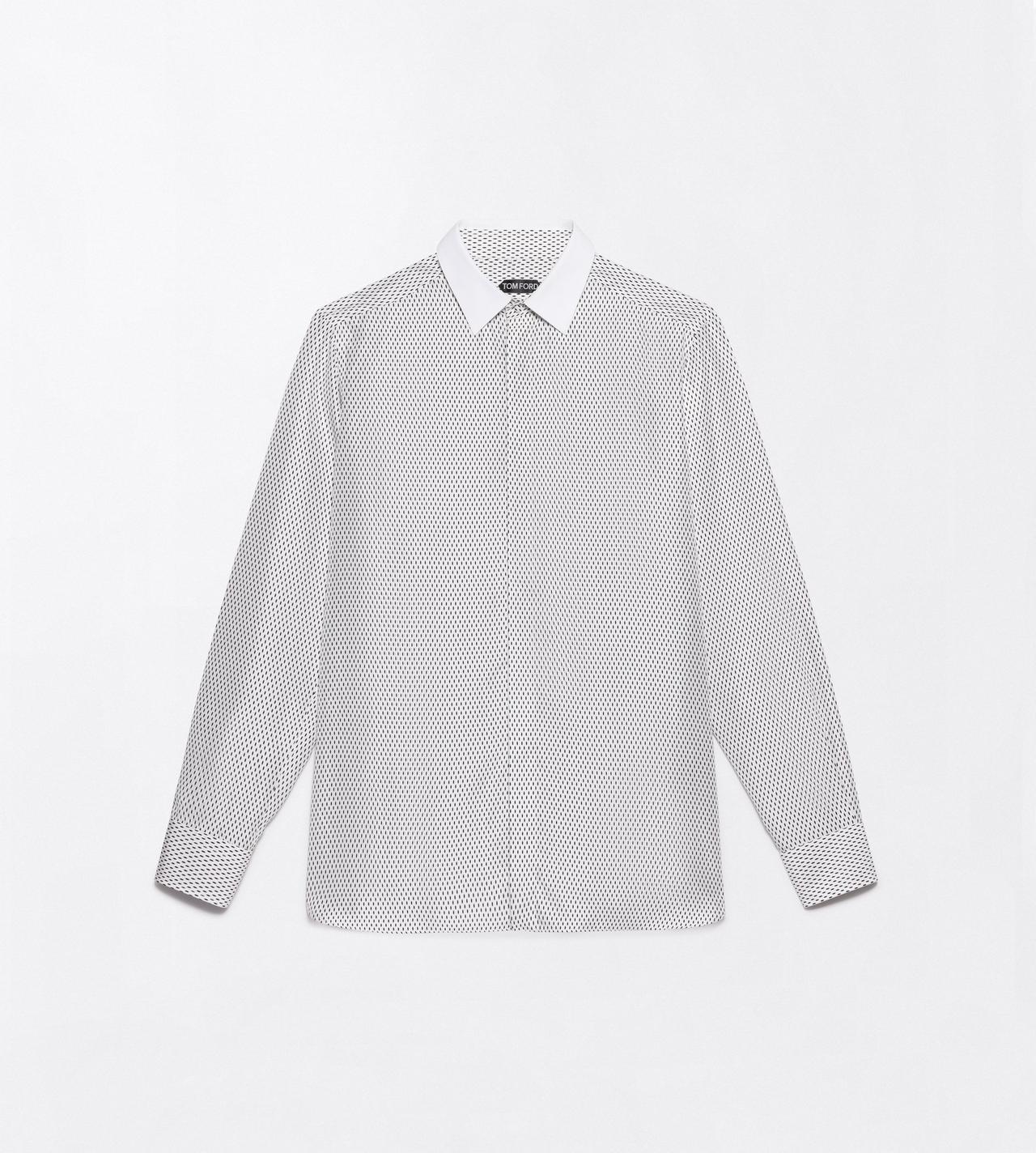 TOM FORD SILK OC PRINTED SMALL OVAL CLASSIC FIT SHIRT