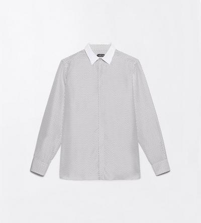 TOM FORD SILK OC PRINTED SMALL OVAL CLASSIC FIT SHIRT