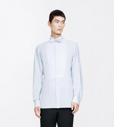 TOM FORD COTTON POWDER BLUE HEMD AUS GEWASCHENEM MUSSELIN MIT FLIESSENDER PASSFORM