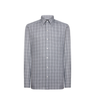 FINE PRINCE OF WALES SLIM FIT SHIRT