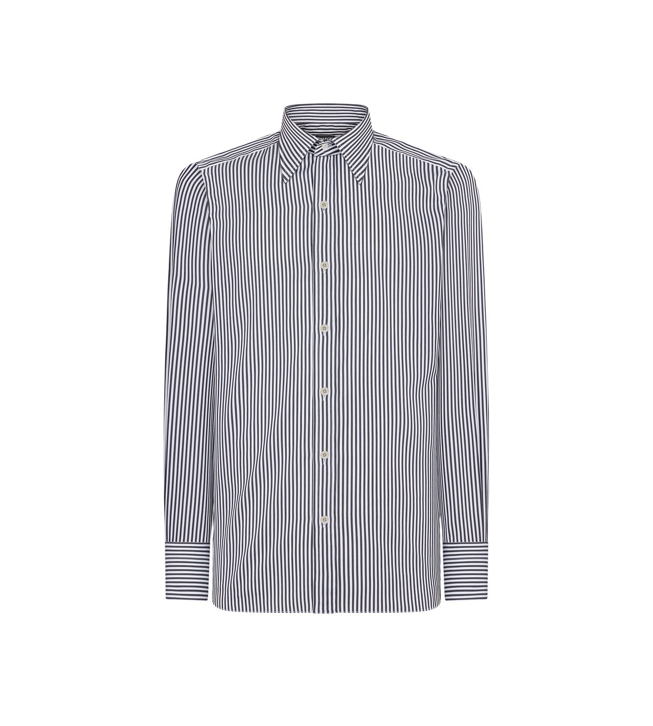 SILK COTTON STRIPE SLIM FIT SHIRT image number 0