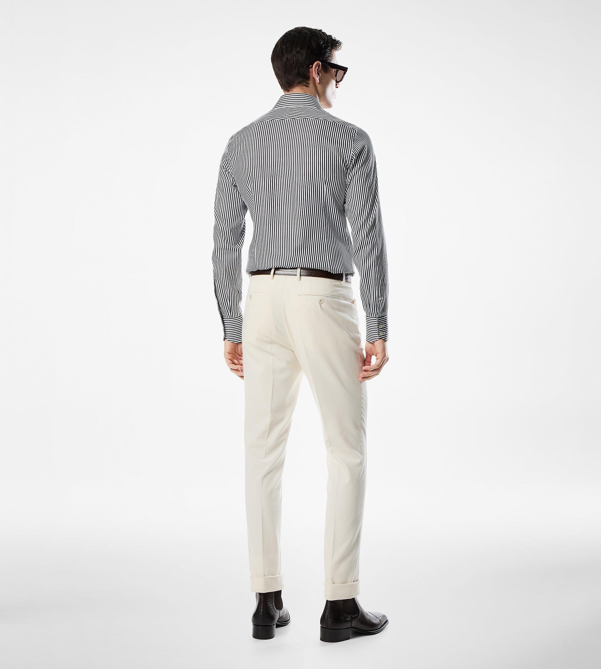 トップス Silk Cotton Stripe Shirt - Sax Stripe Striped Cotton Silk Shirt - Eton