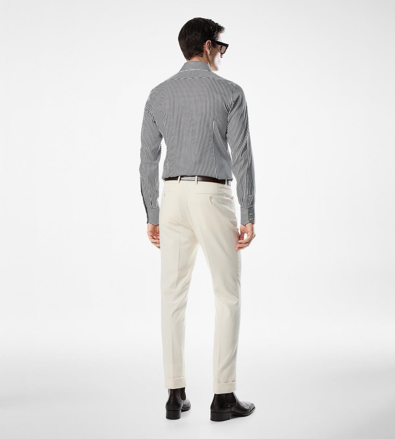 SILK COTTON STRIPE SLIM FIT SHIRT image number 2