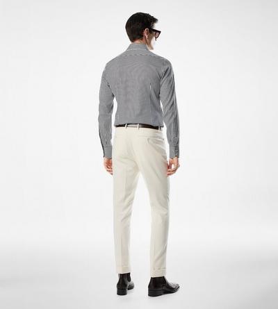 SILK COTTON STRIPE SLIM FIT SHIRT image number 2