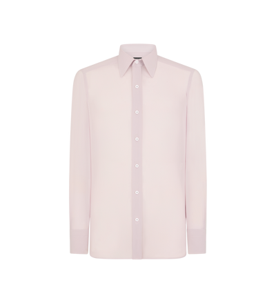 TOM FORD SILK DUSTY PINK CREPE SATIN SLIM FIT SHIRT