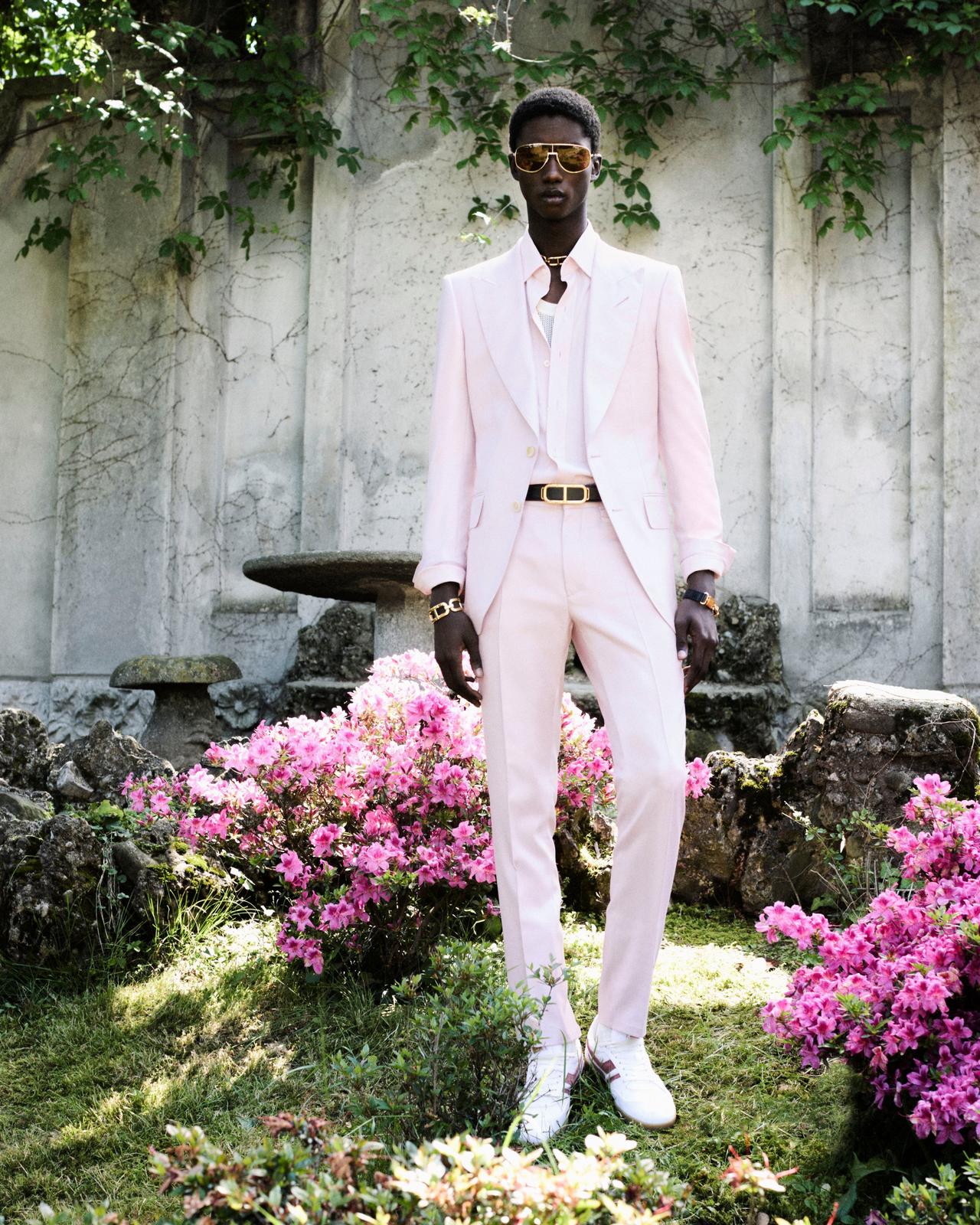 TOM FORD SILK DUSTY PINK CREPE SATIN SLIM FIT SHIRT