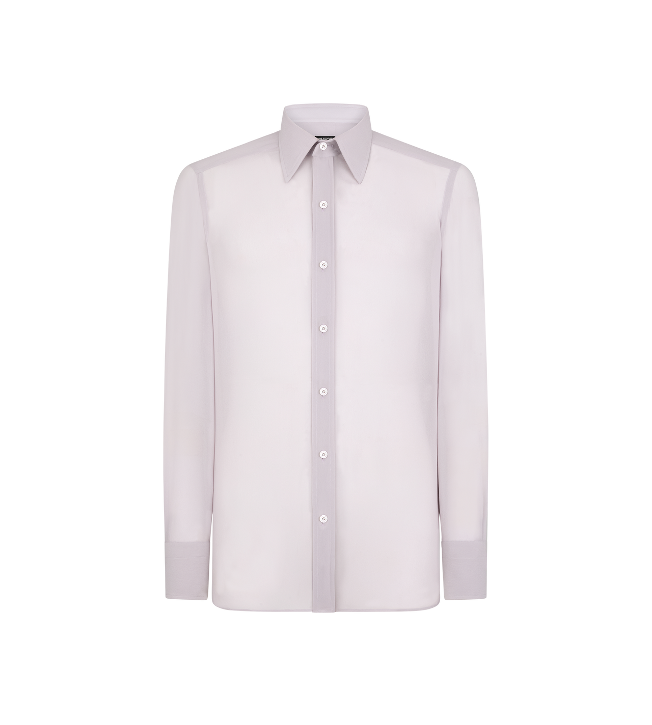 TOM FORD SILK LAVANDER CREPE SATIN SLIM FIT SHIRT