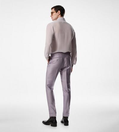 TOM FORD SILK LAVANDER CREPE SATIN SLIM FIT SHIRT