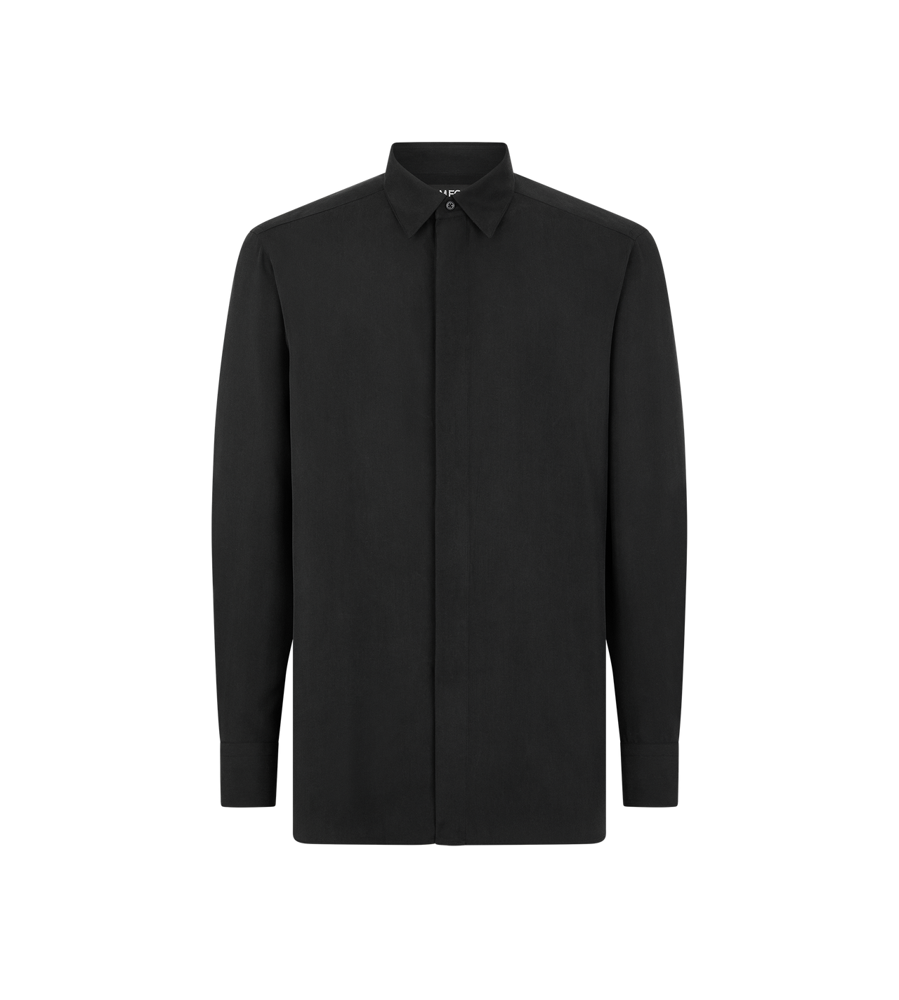 TOM FORD CUPRO SILK BLEND BLACK WASHED TWILL SLIM FIT SHIRT