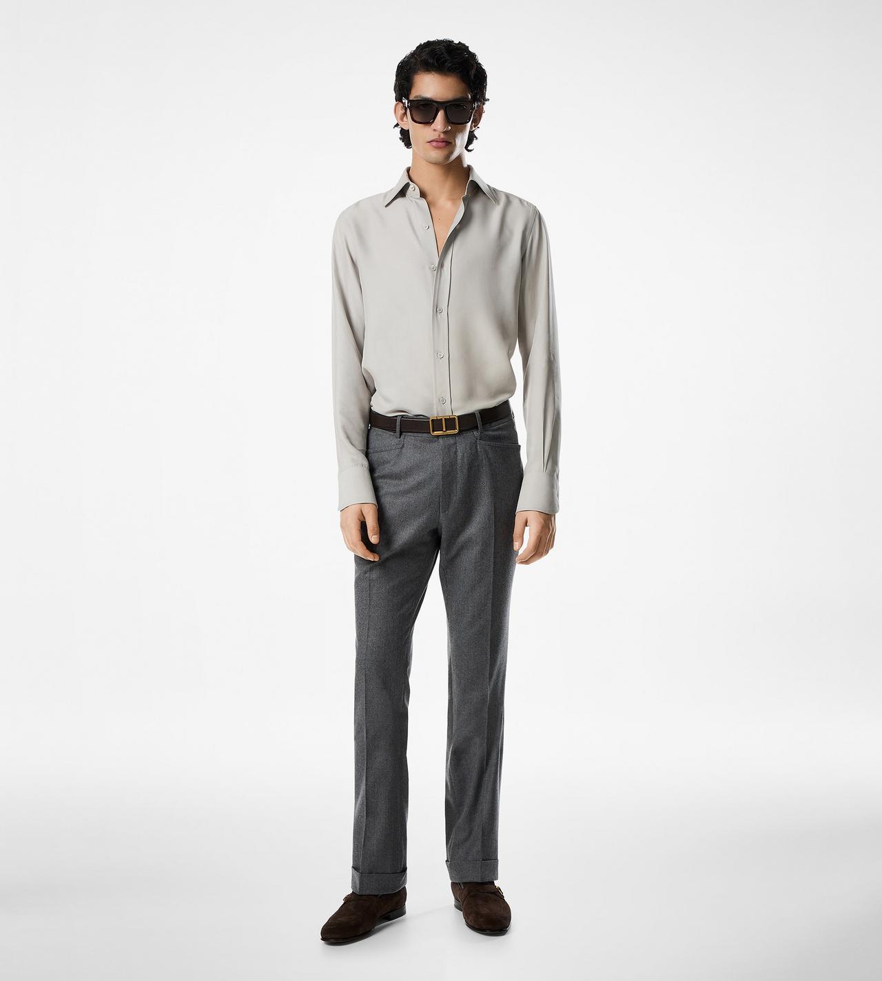 WASHED TWILL SLIM FIT SHIRT image number 1