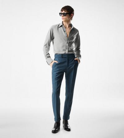 TOM FORD SILK BLEND SOFT WHITE CHEMISE CINTR&Eacute;E EN PARACHUTE DE SOIE