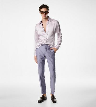 SILK CHARMEUSE SLIM FIT SHIRT image number 1