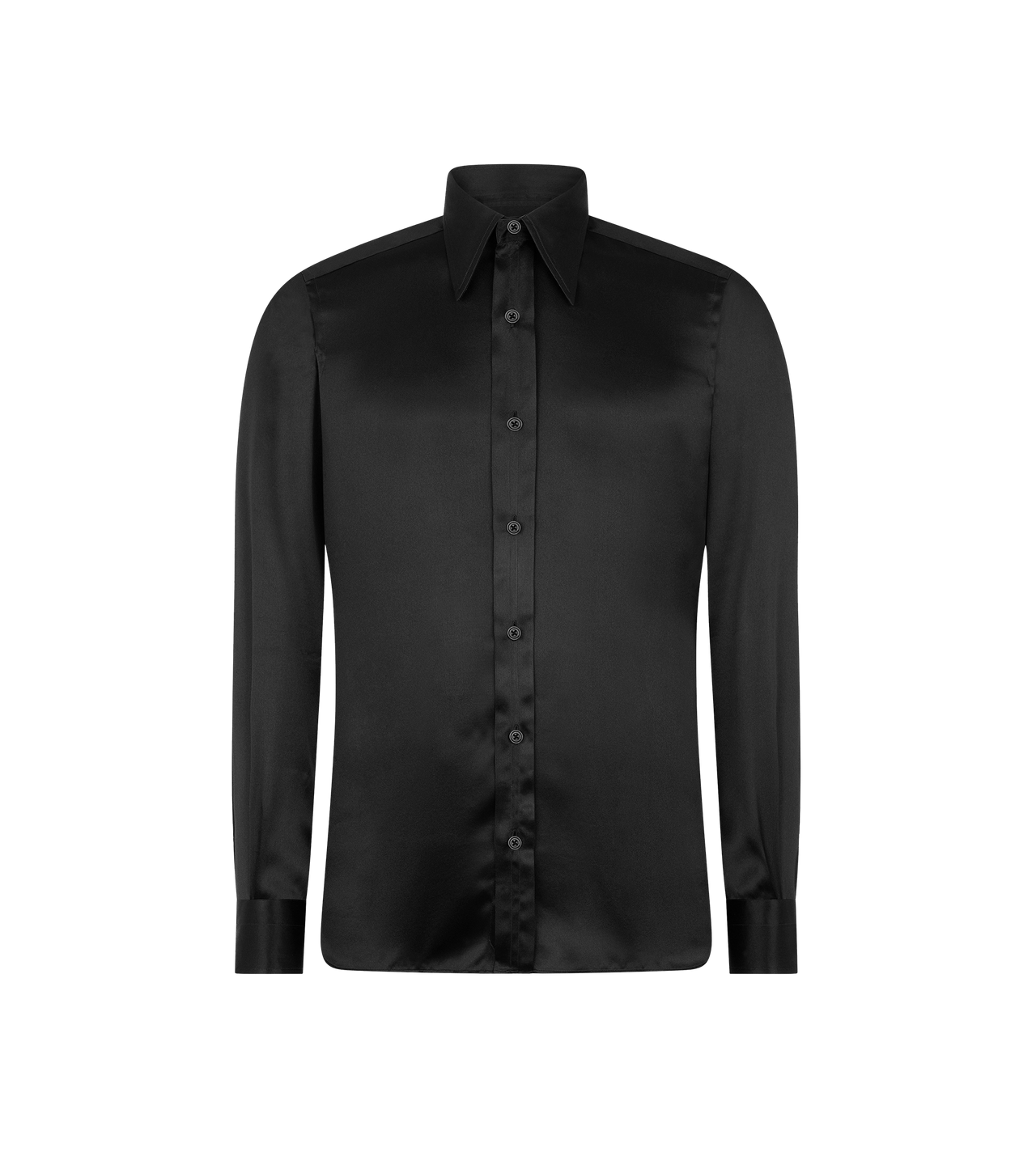 SILK CHARMEUSE SLIM FIT SHIRT image number 0