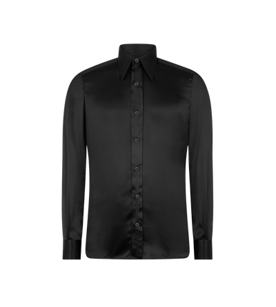 SILK CHARMEUSE SLIM FIT SHIRT image number 0