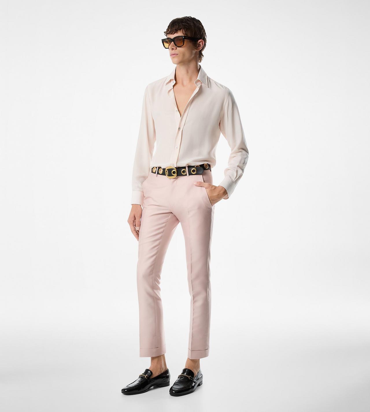 WASHED SILK POPLIN SLIM FIT SHIRT image number 1