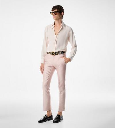 WASHED SILK POPLIN SLIM FIT SHIRT image number 1