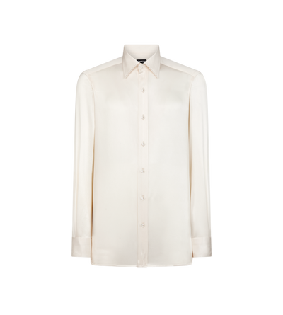 SILK CHARMEUSE SLIM FIT SHIRT image number 0