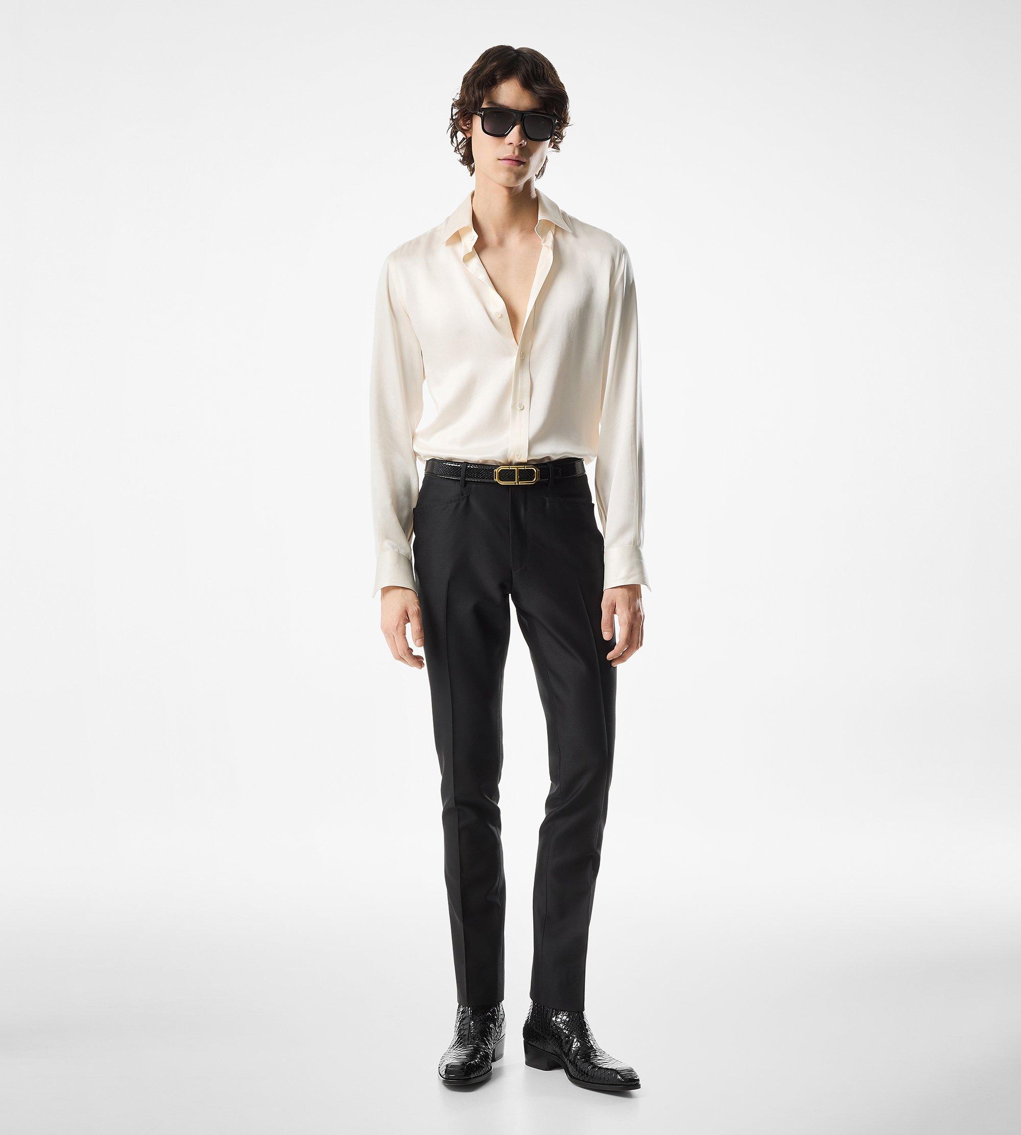 SILK CHARMEUSE SLIM FIT SHIRT