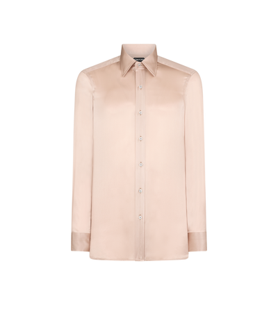 SILK CHARMEUSE SLIM FIT SHIRT image number 0