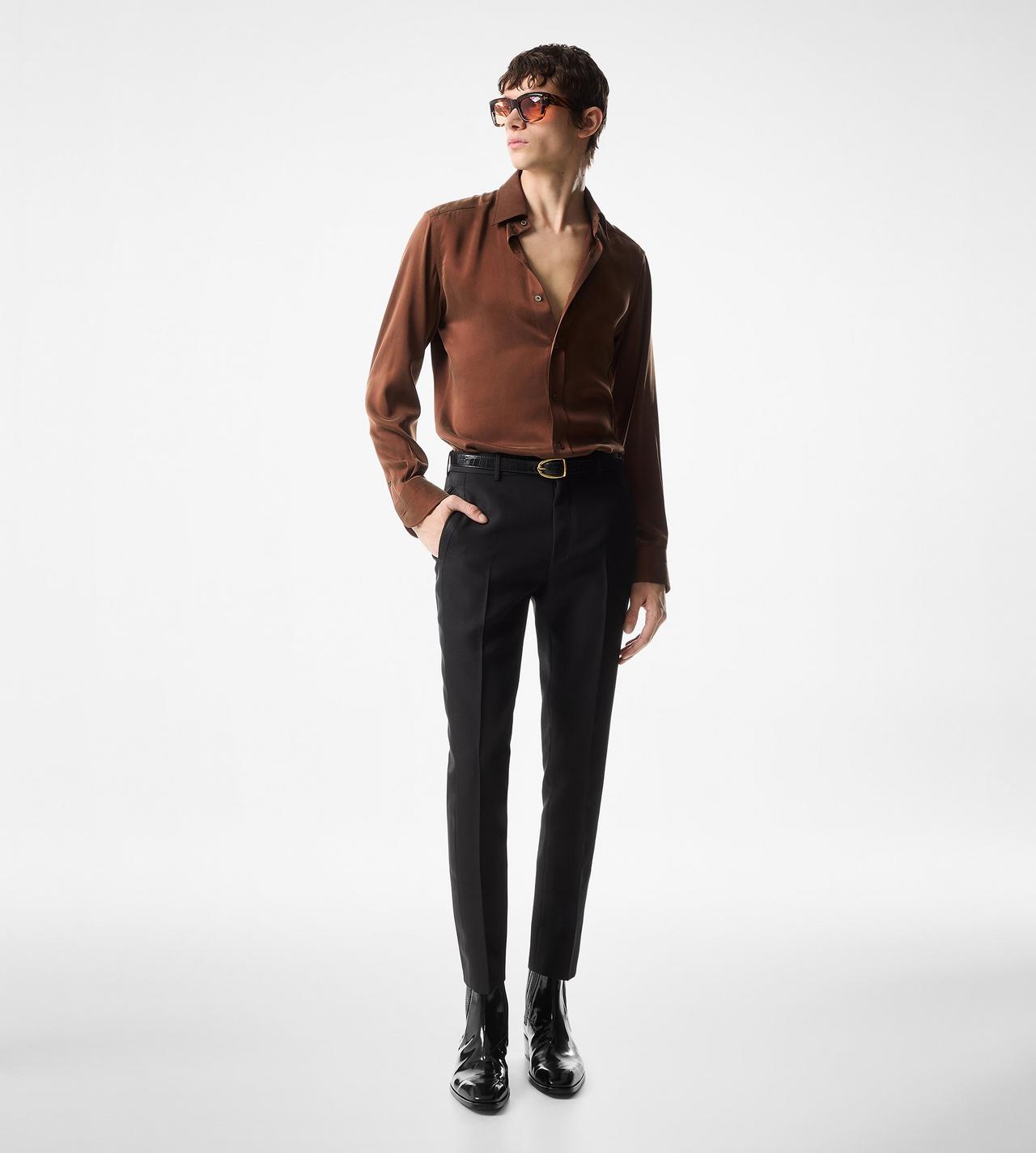 TOM FORD SILK OC SEIDEN-CHARMEUSE SLIM FIT HEMD