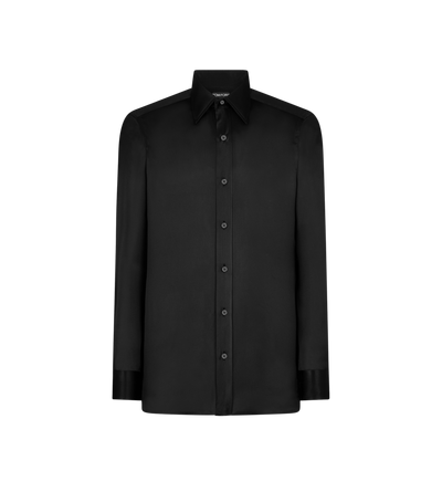 SILK CHARMEUSE SLIM FIT SHIRT image number 0
