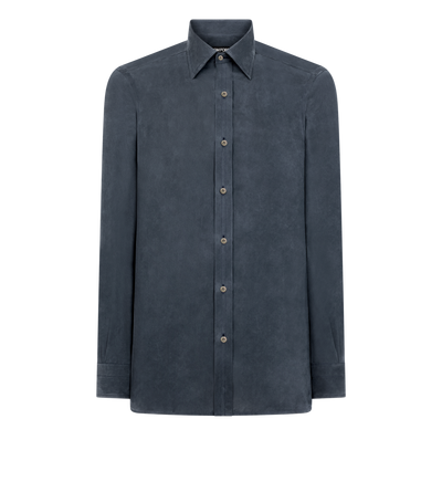 WASHED SILK TWILL SLIM FIT SHIRT image number 0