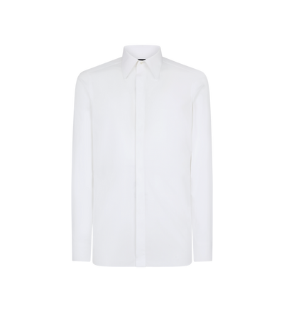 TOM FORD COTTON WHITE CHEMISE COUPE SLIM EN POPELINE
