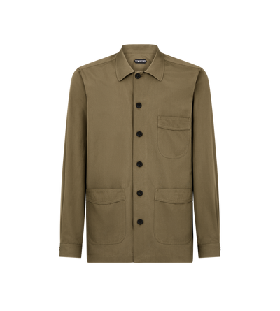 BRUSHED COTTON SILK PAJAMA SHIRT image number 0
