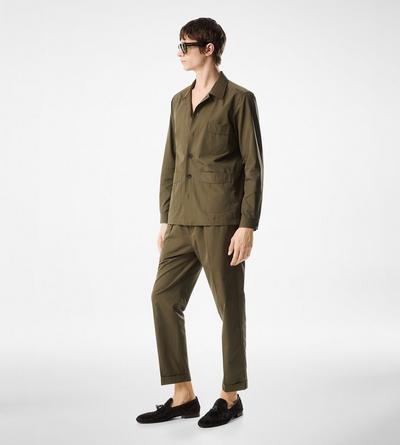 BRUSHED COTTON SILK PAJAMA SHIRT image number 1