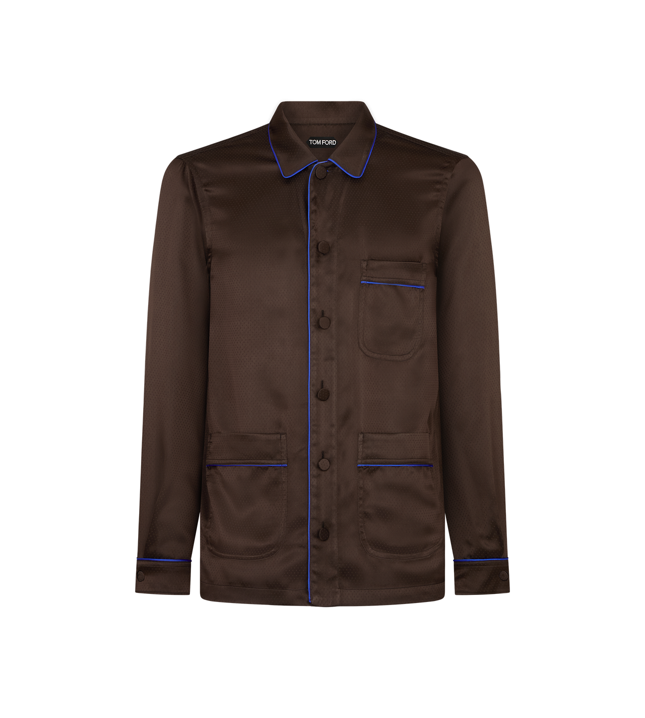 JACQUARD MICRO DOT PAJAMA PIPING SHIRT image number 0