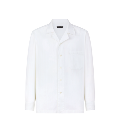 HERRINGBONE STRIPE PAJAMA OVERSHIRT image number 0