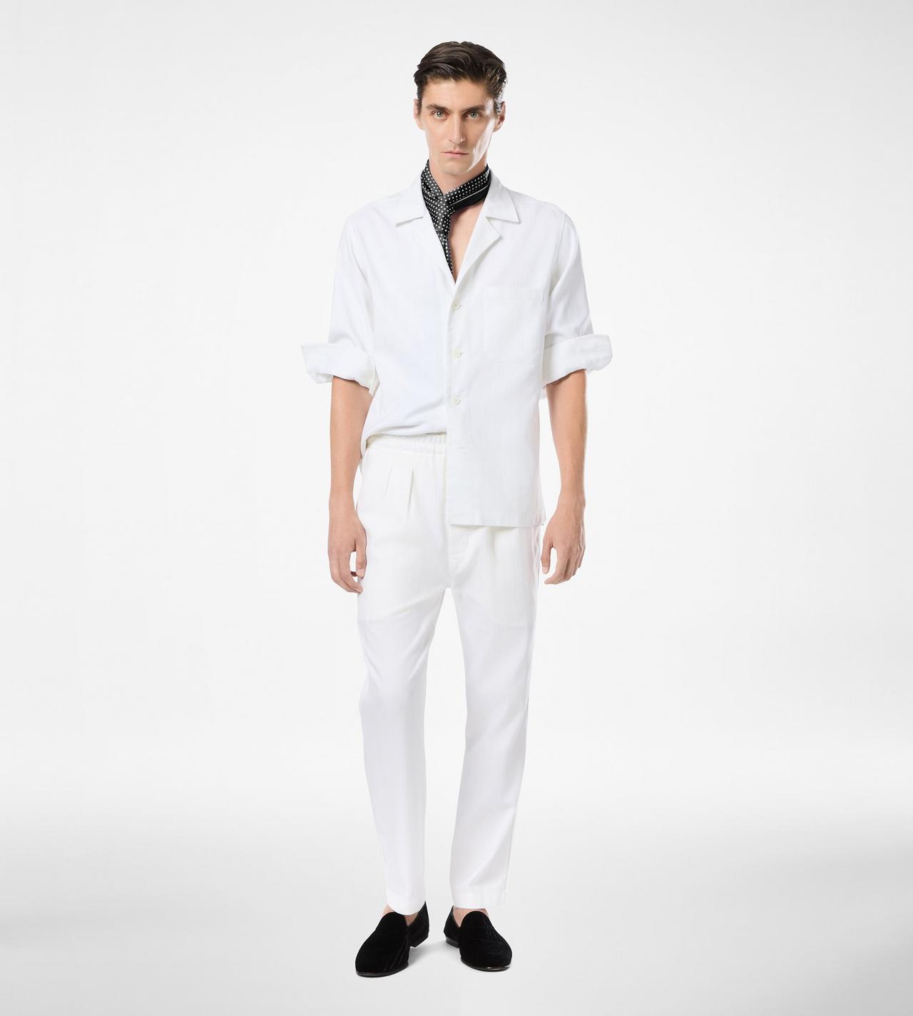 HERRINGBONE STRIPE PAJAMA OVERSHIRT image number 2