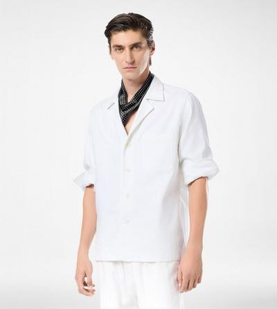 HERRINGBONE STRIPE PAJAMA OVERSHIRT image number 3