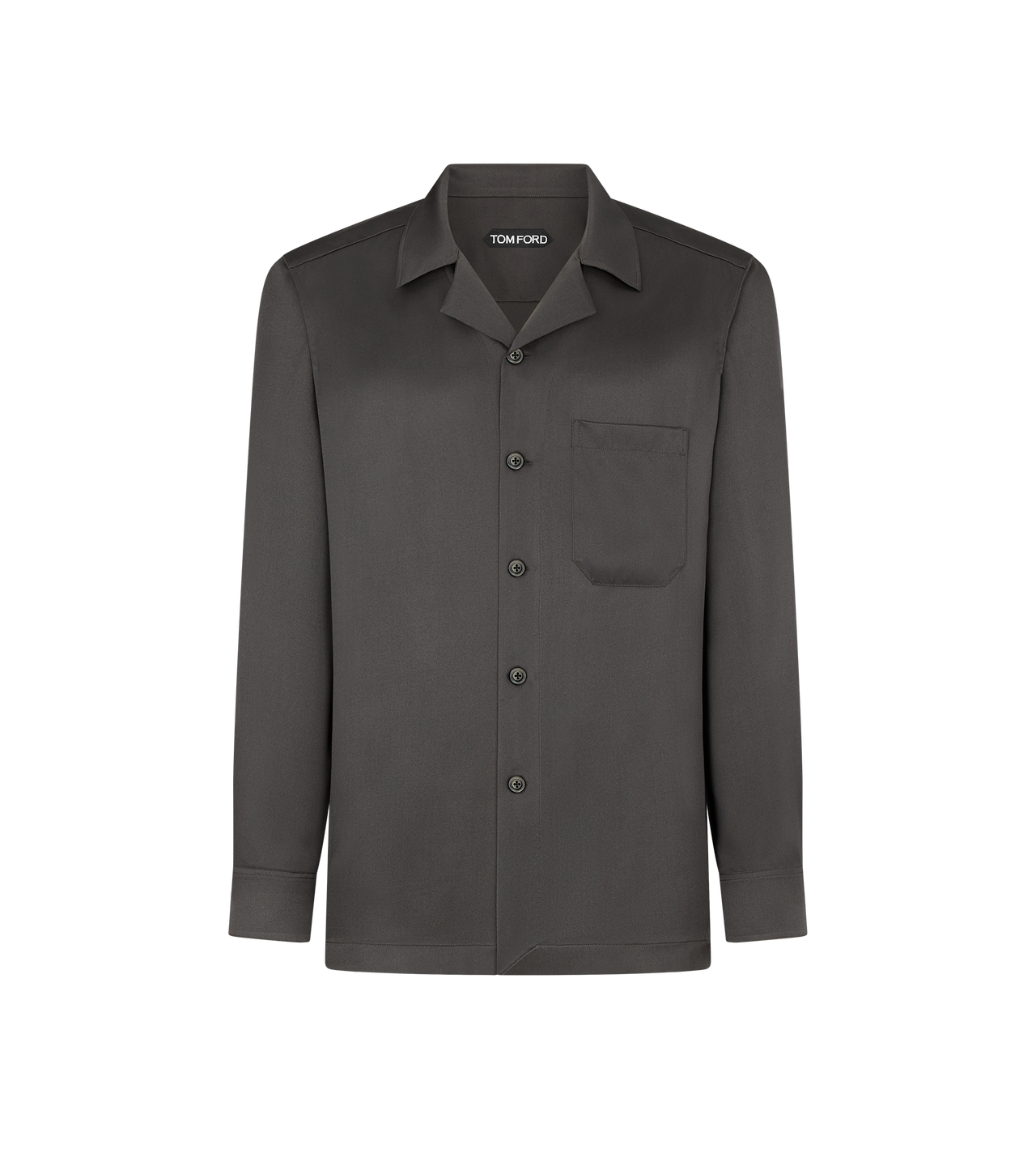 TOM FORD SILK ASPHALT CHEMISE DE PYJAMA FLUIDE et L&Eacute;G&Egrave;RE EN SERG&Eacute; DE SOIE