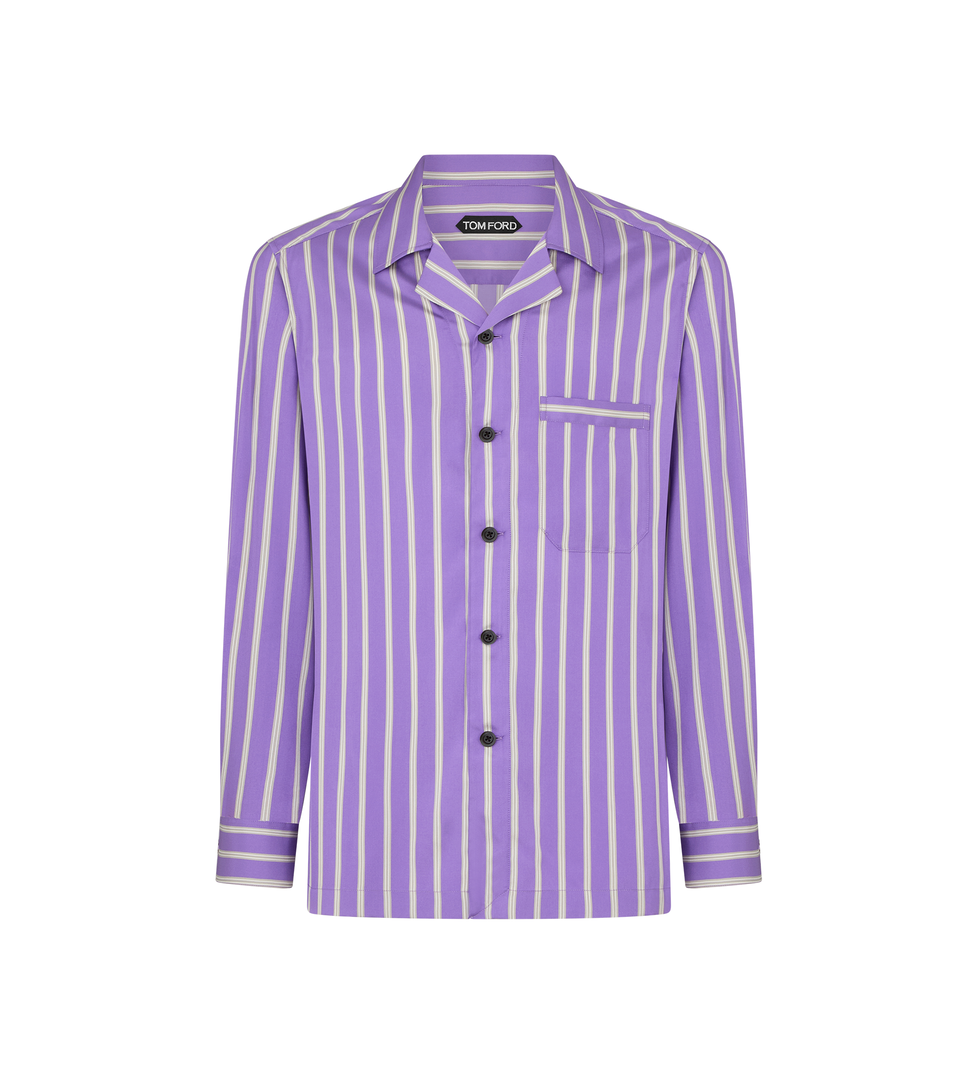 REGULAR STRIPE SILK JACQUARD PAJAMA SHIRT
