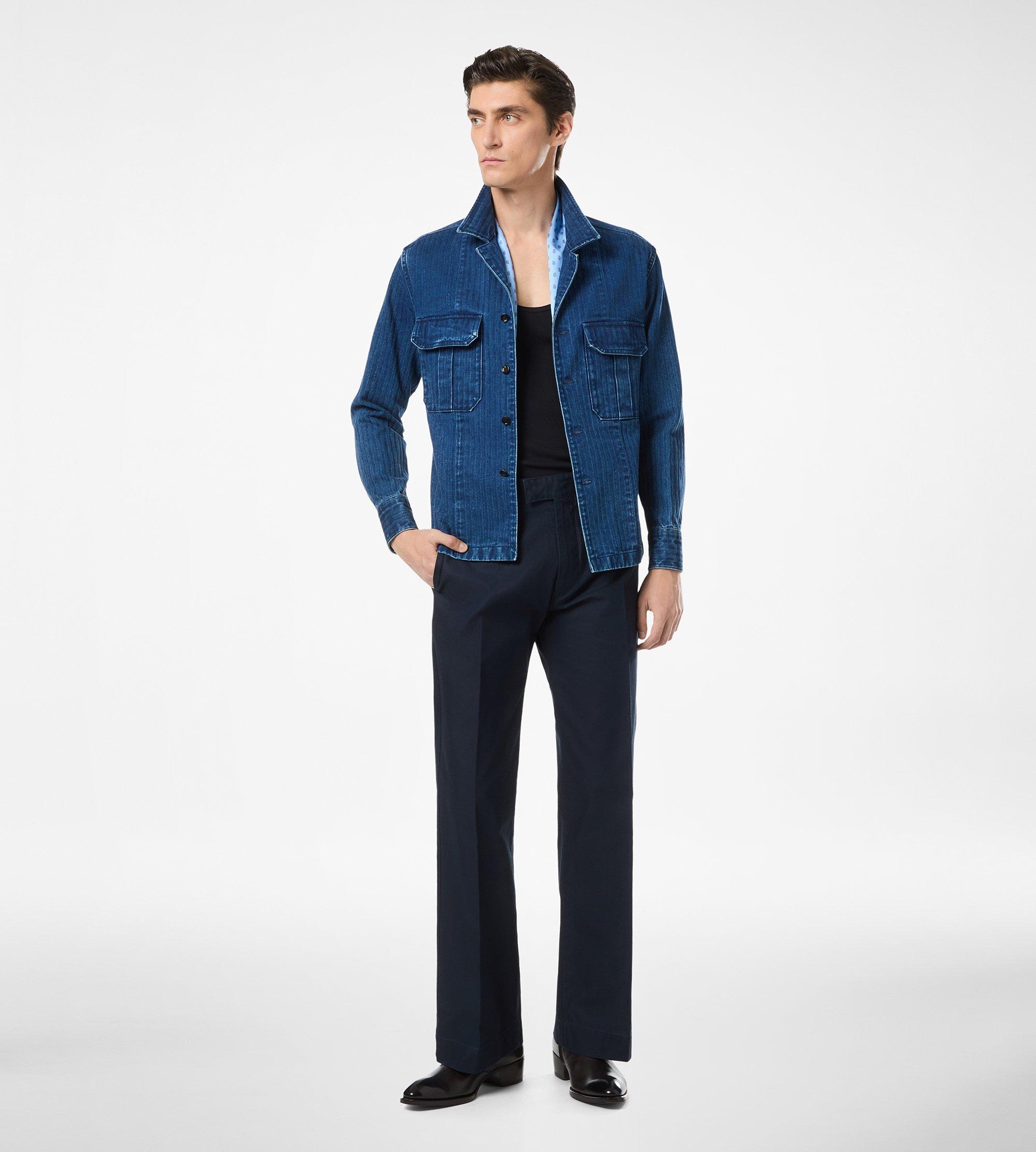 DENIM HERRINGBONE OVERSHIRT