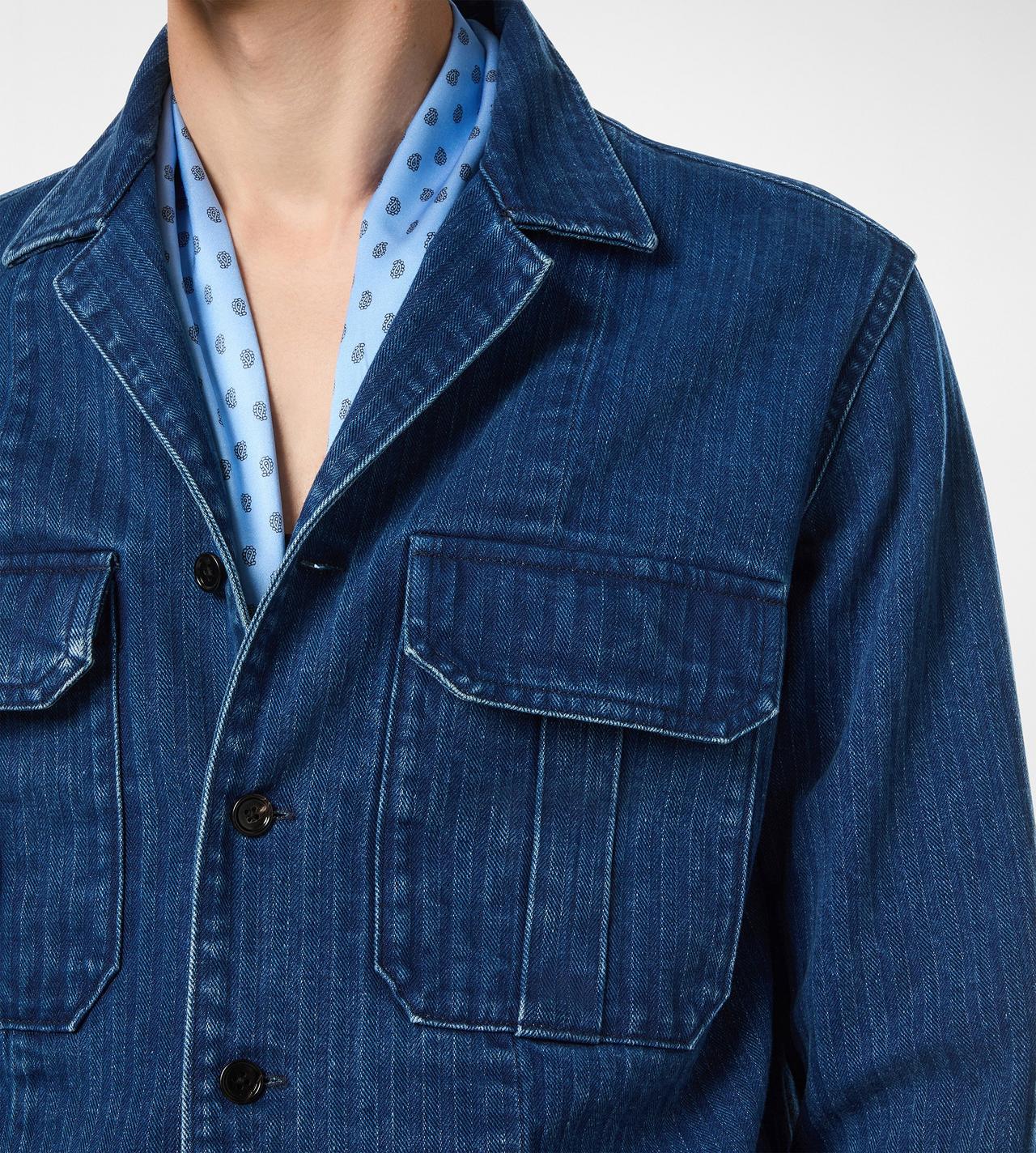 DENIM HERRINGBONE OVERSHIRT image number 1
