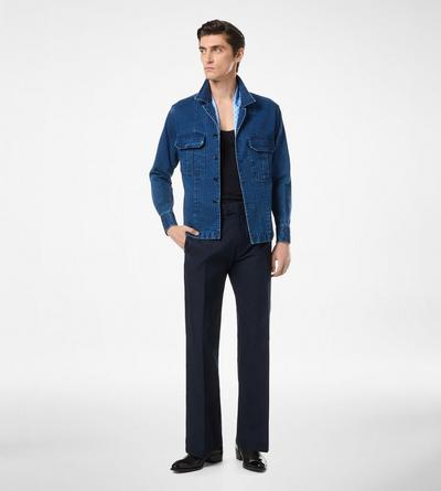 DENIM HERRINGBONE OVERSHIRT image number 2