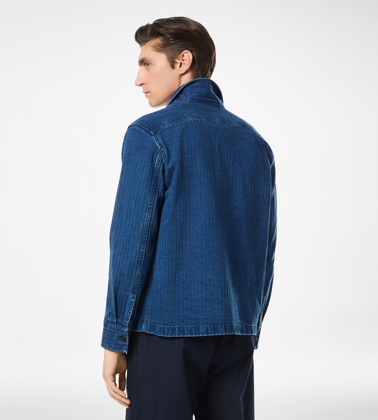 DENIM HERRINGBONE OVERSHIRT image number 3